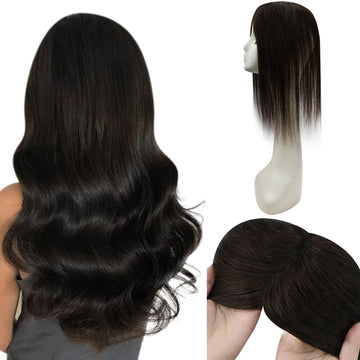 Lace Human Hair Wig Toppers Best Hairpieces For Women Hair Loss Color #2 Darkest Brown (13cm*13cm) - FShine Shop